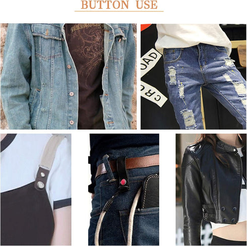 6 Pcs Buttons for Jeans,Adjustable Jean Button Pins,Pant Waist Tightener,No Sew and No Tools Instant Jean Button Pins for Pants, Simple Installati...