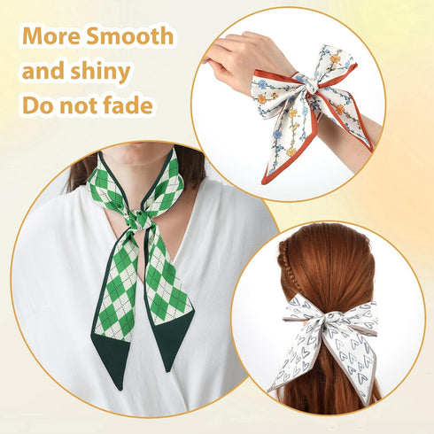 6 Pcs Women's Handbag Scarf Head Scarf for Hair Purse Scarf Handle Ribbon Satin Neck Scarf Neckerchief...