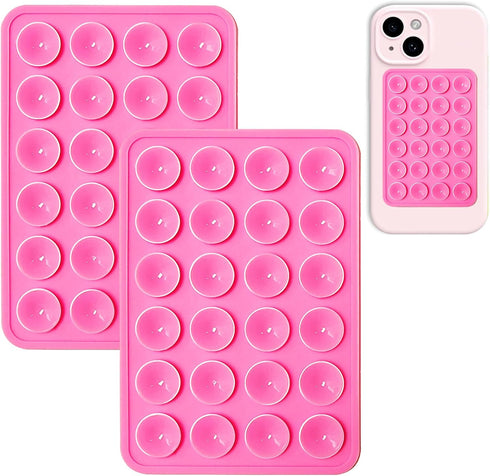 PKYAA 2 Pack Silicone Suction Phone Case Adhesive Mount, Strong Grip Holder for Selfies and Videos, Hands-Free Sticky Phone Grip for iPhone and An...