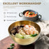 Healeved Gold Bowl Decorative Bowls Large Mixing Bowl Stainless Steel Salad Bowl Golden Food Containers Pasta Bowls Copper Bowl for Kitchen Mixing...