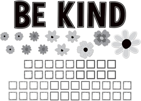 Teacher Created Resources Black and White Floral Be Kind Bulletin Board (TCR6801)...