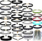 30 PCS Black Choker Necklaces Set for Teen Girls and Women Velvet Choker Necklaces Set Lace Henna Tattoo Choker Ribbon Charm Stretch Necklace Chir...