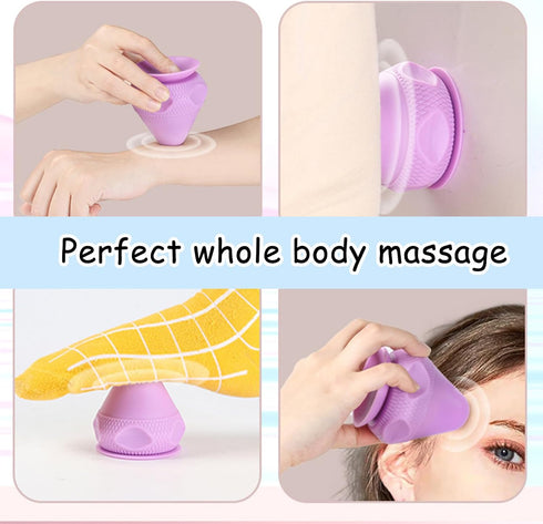 Silicone Massager Ball, Massage for Neck, Shoulder, Feet, Leg, Back, Yoga Pain Relief, Suitable for Relaxing Muscles Blue...