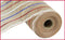 Metallic Jute Stripe Deco Poly Mesh Ribbon - 10.5" x 10 yards (Red, White, Blue, Natural)...
