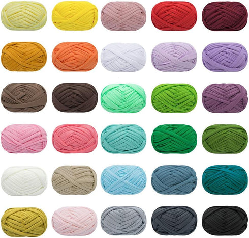 T-Shirt Yarn Knitting Yarn Fabric Crochet Cloth for Summer Hand DIY Bag Blanket Cushion Crocheting Projects 100g (#19 Green)...