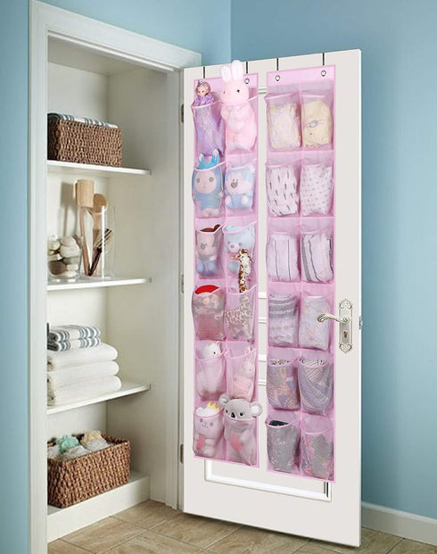 MISSLO Kids Over the Door Shoe Organizer Baby Hanging Shoe Rack Narrow Closet Storage bags with 12 Mesh Pockets for Girl Women Men Toddler Nursery...