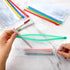 10 Pack Plastic Zip Envelope A6 Size Zipper Pouch with Label Pocket Assorted Clear Pencil Case Waterproof Transparent Cash Envelopes for Office Lo...