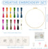 FREEBLOSS 4 Set 8inch Embroidery Kit for Beginners Learn Embroidery Stitches Kit Cross Stitch Kits Embroidery Starter Kit includes 2 Embroidery Ho...