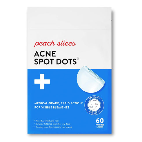 Peach Slices | Acne Spot Dots | Hydrocolloid Acne Patches | For Zits, Blemishes, & Breakouts | Vegan | Cruelty-Free | Pimple Patches | Facial Skin...