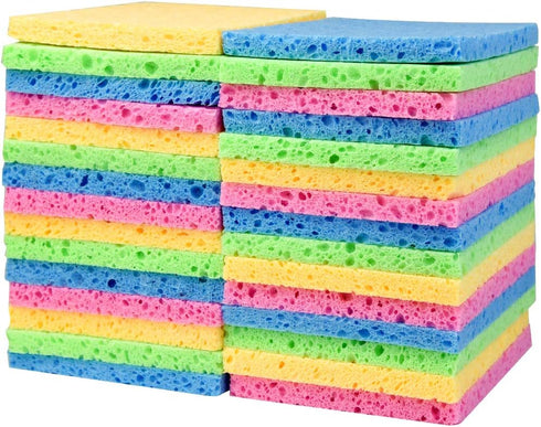 30 Pack Kitchen Cleaning Sponges Non-Scratch Kitchen Sponges Bulk Cleaning Sponges Dishwashing Sponges Natural Colored Sponge for Kitchen and Bath...