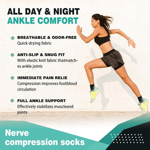 Neuropathy Socks for Men Women (2pairs) - Soothe Socks Apply to Neuropathy, Plantar Fasciitis, Diabetic Foot Nerve Pain Relief (XXL,Black+White)...