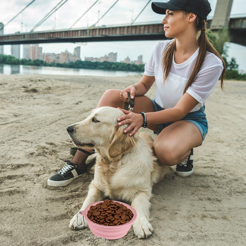 Kytely Collapsible Dog Bowls X-Large (1500ml), 2 Pack Foldable Dog Travel Bowls, Portable Dog Water Food Bowl with Clasp, Pet Feeding Cup Dish for...