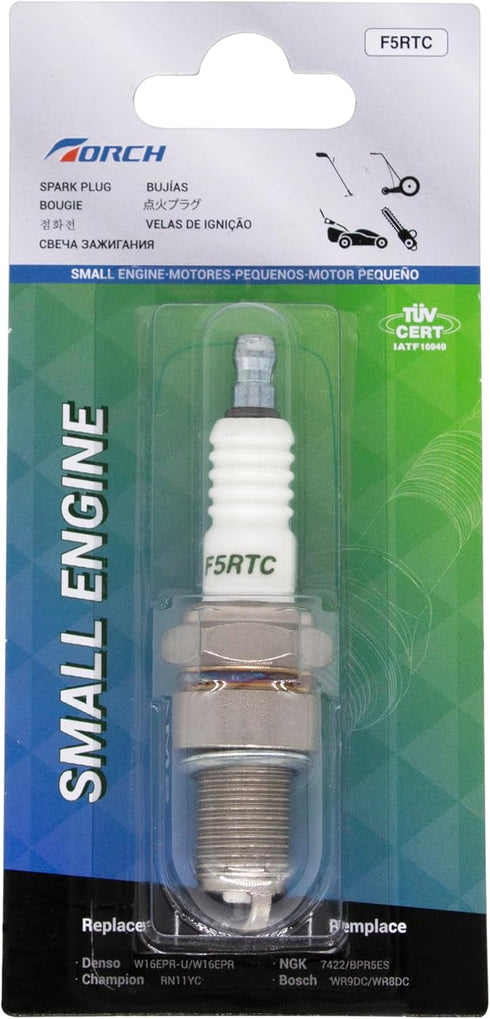 TORCH F5RTC Spark Plug Replace for NGK 7734/BPR5ES, for Champion 322/RN11YC 404/RN12YC 8405, for Denso 5305/IW16 3256/J16CR-U 3013/W14EXR-U 3021/W...