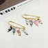 Lovely Cat Charms Gold-Tone Safety Pins - Calico, Ginger, Siamese Cat Dangle Accessory Brooch Pin for Cat Lover Gift...