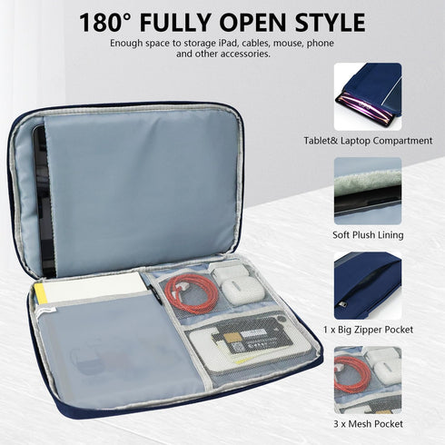 Sleeve Bag for iPad Pro 13 inch M4 & Air M2 2024, iPad Pro 12.9 inch 2022-2018, for Surface Pro 9 8, for Galaxy Tab S9+/ S8+/FE 12.4, Waterproof S...