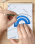 Triangular Ruler Set, 4+1Pieces Aluminum Alloy Ruler, Metal Drafting Ruler, Geometric Protractor for Student, School Office Supplies (Sky blue, 20...