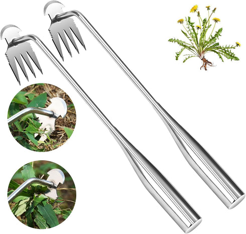 Weeding Rake Weed Remover Weed Puller Tools Hand Weeder Yard for Vegetable Gardening Backyard Farm Planting & Weeding (2 piece)...