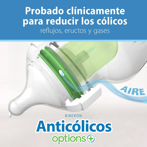 Dr. Brown's Natural Flow Anti-Colic Options+ Wide-Neck Glass Baby Bottle 9 oz/270 mL,with Level 1 Slow Flow Nipple,1 Pack,0m+...