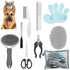 9 Pcs Dog Grooming Brush Shedding Kit Self Cleaning Slicker Dog Brush Shedding and Flea Comb Nail Clippers and File Pet Grooming Brush with Adjust...