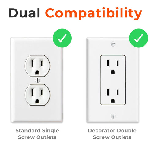 4-Pack Self-Closing Outlet Covers Baby Proofing - for Standard Single Screw & Decorator 2-Screw Outlets - Child Proof Sliding Outlet Covers...