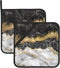 Black and white marble pan covers (set of 2), heat-resistant and sturdy for kitchen, cooking, baking, grilling and more....