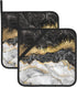 Black and white marble pan covers (set of 2), heat-resistant and sturdy for kitchen, cooking, baking, grilling and more....