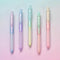 WRITECH Retractable Gel Ink Pens: 0.7mm Black-Ink Aesthetic Gradient Color Barrel Soft Grip Medium Point Pen 5ct with 5 Refills for Journaling Smo...