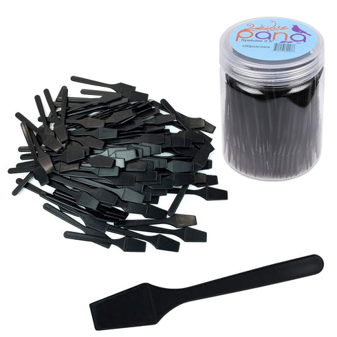 100 Pieces Cosmetic MakeUp Disposable Plastic 2.5" Spatulas For Skin Care Facial Cream Mask Spatula (BLACK)...