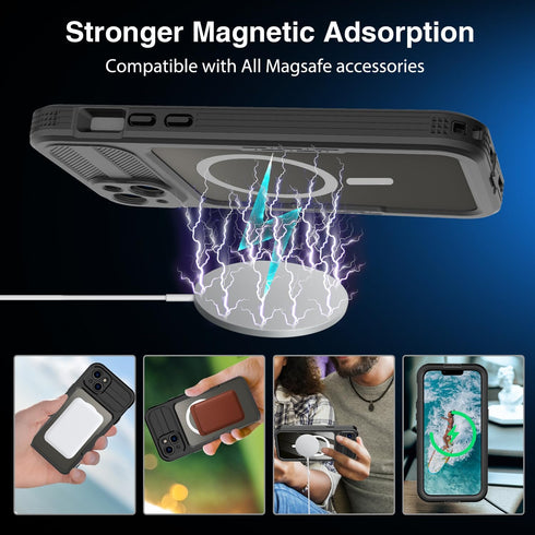 for iPhone 15 Waterproof Case, Built-in Screen Protector, Shockproof, Snowproof, Dustproof, Full Body Protective Cover for iPhone 15 Compatible wi...