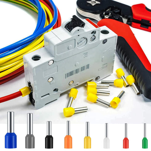 800 Pcs Wire Ferrule Connectors Kit, AWG 22-10 Wire Ferrules Terminals Connectors Kit, Copper Nylon Insulated Cord Pin Ends Crimp Ferrules Connect...