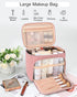 Relavel Makeup Bag, Large Makeup Bag Organizer, Travel Cosmetic Bag with Adjustable Dividers for Women, Washable Train Case with Makeup Brush Hold...