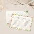 Modern Floral Recipe Cards / 50 Pack Of Double Sided Cooking Ingredients Cards / 6" x 4" Baking Directions Cards...