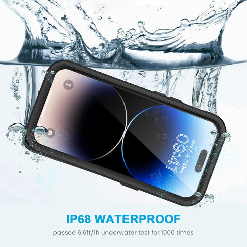 Lanhiem for iPhone 14 Pro Max Case, IP68 Waterproof Dustproof Case with Built-in Screen Protector, Rugged Full Body Shockproof Phone Cover for iPh...