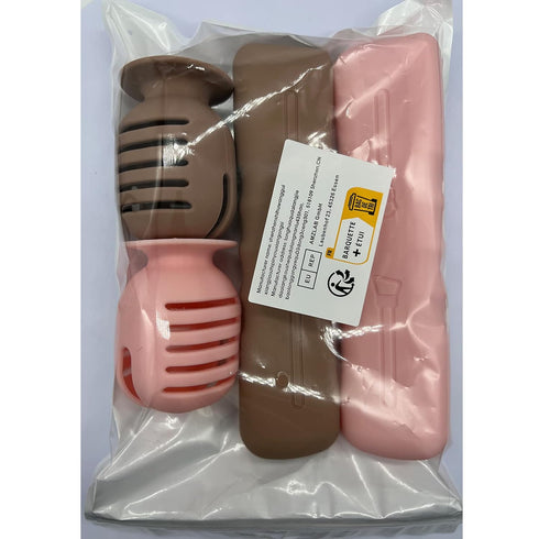 4Pack Makeup Brush Sponge Holder,Silicone Makeup Brush Covers Bag Travel Beauty Blender Holders Suctioned Drying Stand,Magnetic Makeup Brushes Cas...