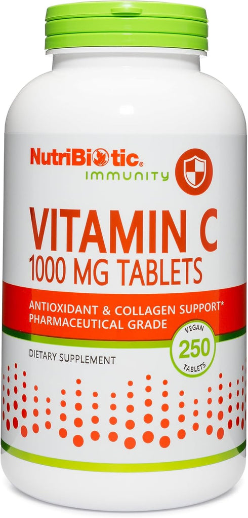 NutriBiotic - Vitamin C 1000 Mg, 250 Count Tablets | Essential Immune & Antioxidant Collagen Support Supplement | Pharmaceutical Grade L-Ascorbic ...