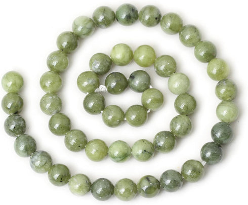 45PCS 8mm Natural Taiwan Green Jade Round Loose Beads for Jewelry Making DIY Bracelet Necklace Materials 1 Strand 15"...