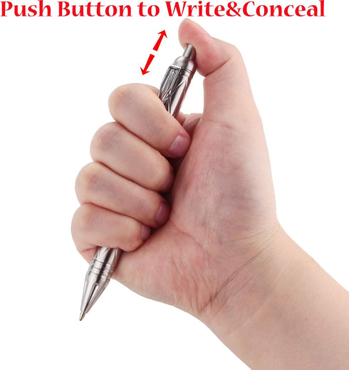 SMOOTHERPRO Stainless Steel Push Button Mechanism Pen Solid Comfortable Weight for Holding Click Ballpoint for Christmas Birthday Festival Signatu...