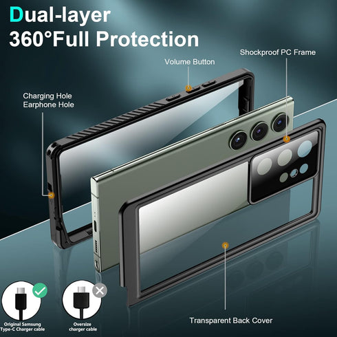 SPIDERCASE Designed for Samsung Galaxy S23 Ultra Case Waterproof,Built-in Screen Protector Full Protection Heavy Duty Shockproof Anti-Scratched Ph...