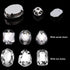 320 Pieces Sew on Rhinestone Sew Crystals Acrylic Gems Sewing Claw Rhinestone Flatback Gemstones with Hole Silver Prong in Mix Shape Mixed Size fo...