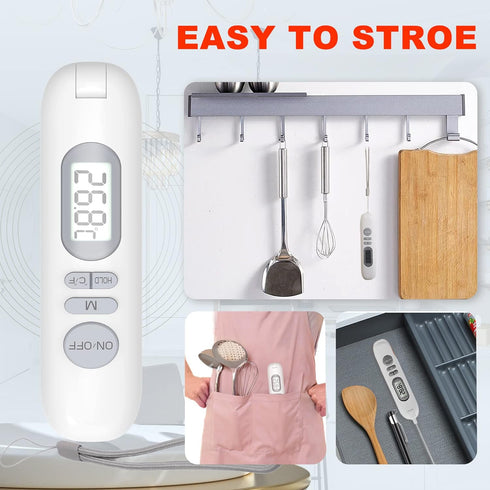 Rechargeable Thermometer for Cooking, Kitchen,Cooking,Sugar, Baking, Milk, Tea, Food Thermometer Digital?Hot Liquid Thermometer, Chef Thermometer ...