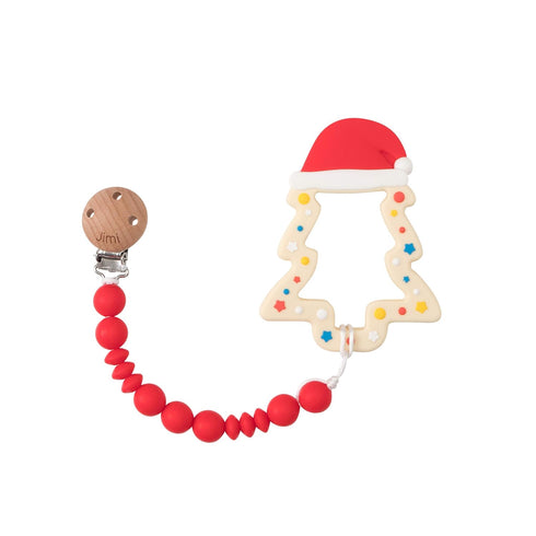 Jimibaby Christmas Teether - Teething Toy for Baby Boys & Girls, Ideal Stocking Stuffer, Comes with Gift Package (Christmas Hat)...