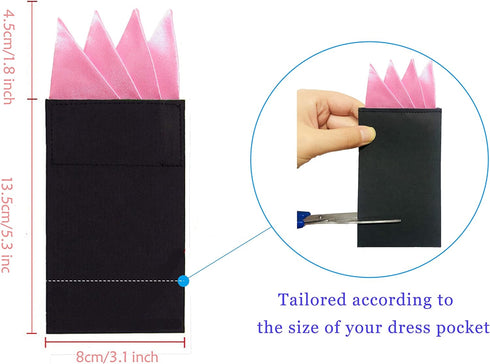 PreFolded Pocket Squares 12 pieces On Card For Men Polyester Suit Handkerchief Masculine Polyester Suit Men's Pocket Squares Blue...