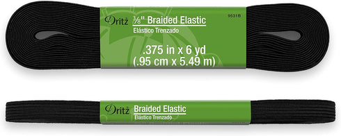 Dritz 9531B Braided Elastic, 3/8-Inch x 6-Yard, Black...