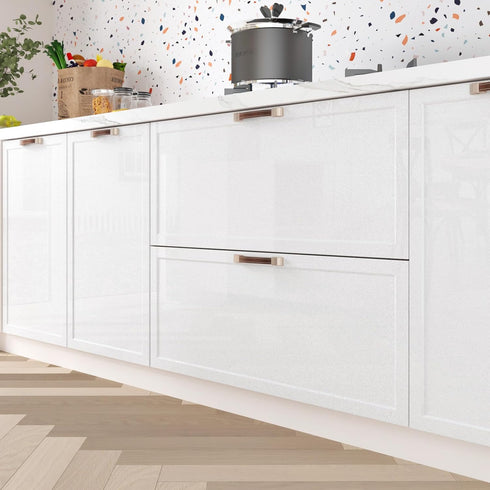 White Countertop Contact Paper Peel and Stick Wallpaper Self Adhesive Shiny Glitter White Removable Wallpaper 15.7"X78.8" White Contact Paper for ...