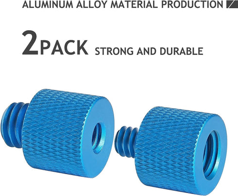Camera Screw Adapter Thread 1/4" Male to 3/8" Female and 3/8" Male to 1/4" Female Adapter Set for Camera Monitor, Tripod, Mount (Blue)...