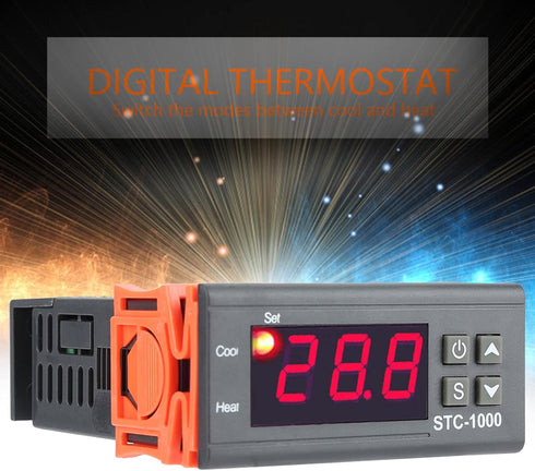 Upgrade AC 110V-220V Digital Temperature Controller, Thermostat Regulator Fahrenheit Centigrade Control Warn Alarm Relay Measure Range -50-99 Cels...
