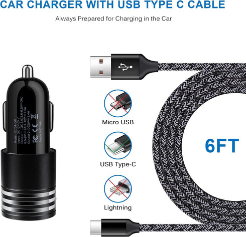 USB C Fast Charger for Samsung Galaxy S24/S23/S22/S21 Ultra/S21+/S20 FE Note 20 Ultra A13 A53 A12 A32 A42 A21 A51 A71 A10E A20 A50 S10 S9 S8,Quick...