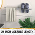 HITSLAM 24 Inch Brushed Nickel Towel Bar, SUS304 Stainless Steel Single Base Towel Rack Wall Mounted, Modern Home Decor Bathroom Towel Holder with...
