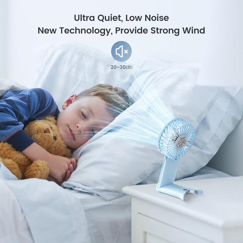 2024 Upgrade Handheld Portable Fan Longer Lasting Max 20Hrs Working Time, 4 Speeds Strong Wind USB Rechargeable Personal Mini Fan Desk Fan for Gir...