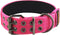 Tactical Dog Collar for Medium Large Dogs,Heavy Duty Metal Buckle Dog Collar,Soft Neoprene Padded Dog Collar,Nylon Wide Dog Collar(X-Large, Pink)...
